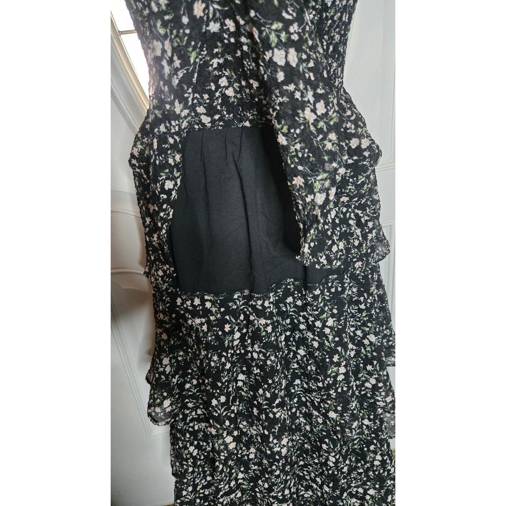 VICI x Gina Black Floral Strapless Corset Lace Up Tiered Maxi Dress - Picture 7 of 10